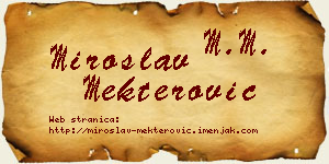 Miroslav Mekterović vizit kartica